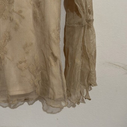 Beige blouse with transparency like new, size S