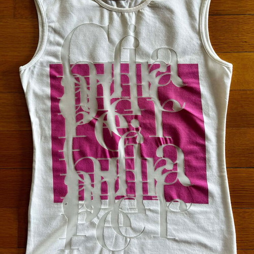 Top Gianfranco Ferre vintage with transparent details, like new, pink and white, size L