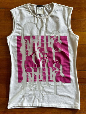 Top Gianfranco Ferre vintage with transparent details, like new, pink and white, size L