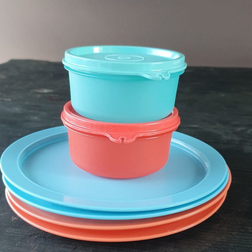 Tupperware kids set 6 pcs with airtight modular bowls and plates