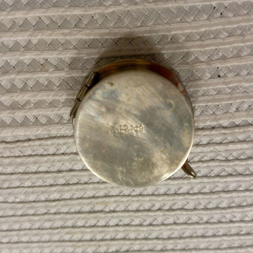Vintage Mexican natural abalone pillbox, 1978
