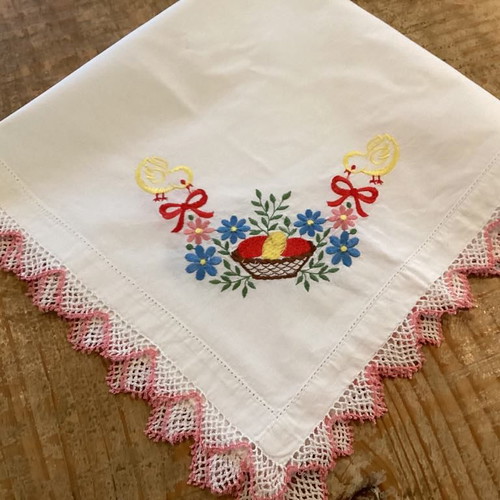 Easter tablecloths unused, set of 2 cotton and synthetic