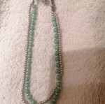Silver anklet with turquoise double, new with bells