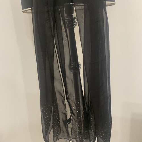 Scarf black with silver polka dots s.Oliver like new