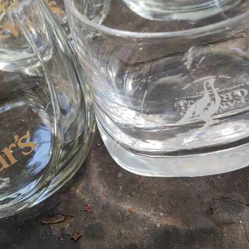 Whisky glasses new, set of 7 Dewars and 2 Famous