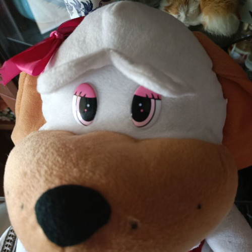 Plush dog 60cm with red shirt