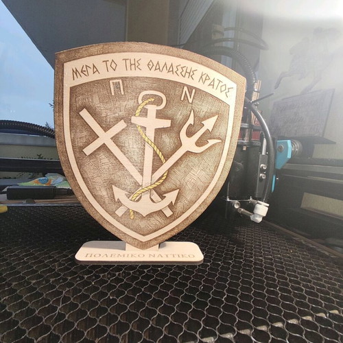 Wooden decorative shield of Hellenic Navy new