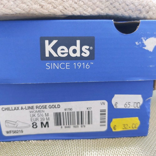 Keds shoes like new, pink gold color, removable insole