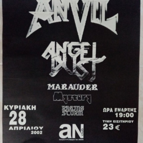Anvil Angel Dust Marauder Angelo Perlepes' Mystery Raging Storm 2002 poster