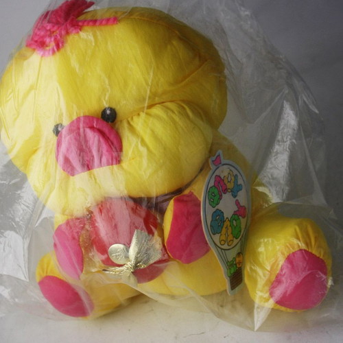 Vintage 80's Flou Flou Easter plush duck with egg El Greco new