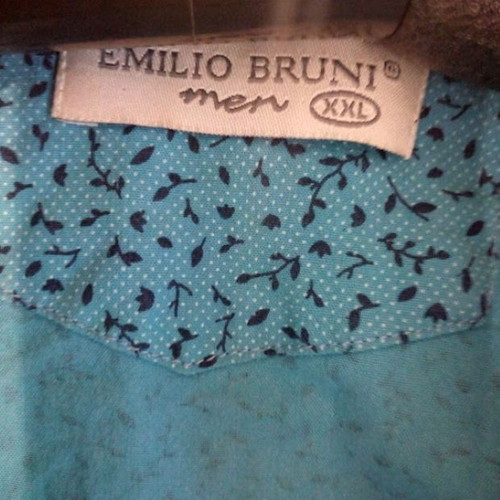 Emilio Bruni Men’s Turquoise Patterned Shirt size XXL like new