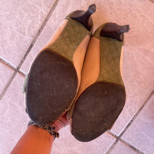 Peep toe women's sandals used, size 39, 8.5 cm heel