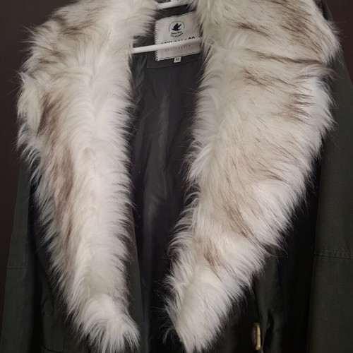 SoulCal & Co parka with detachable faux fur, military green, size XS