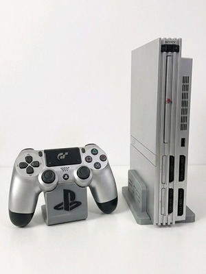 Комплект стойки за PlayStation 2 и контролер нов, custom colors