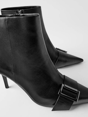 ZARA leather ankle boots like new, size 38, black