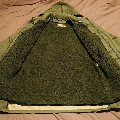 Tenson coat like new, green, with removable lining and hood