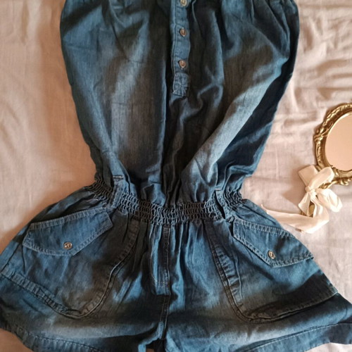 Strapless denim jumpsuit like new, size M