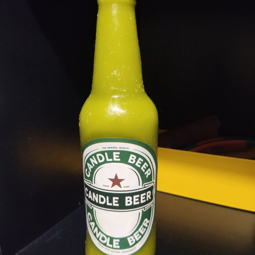 Candle beer new, realistic bottle shape