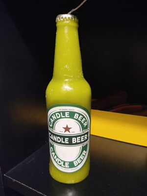 Candle beer new, realistic bottle shape