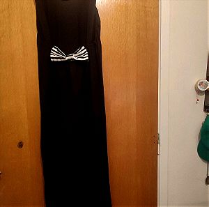 Εξώπλατο μαύρο maxi φόρεμα Brigitte OS