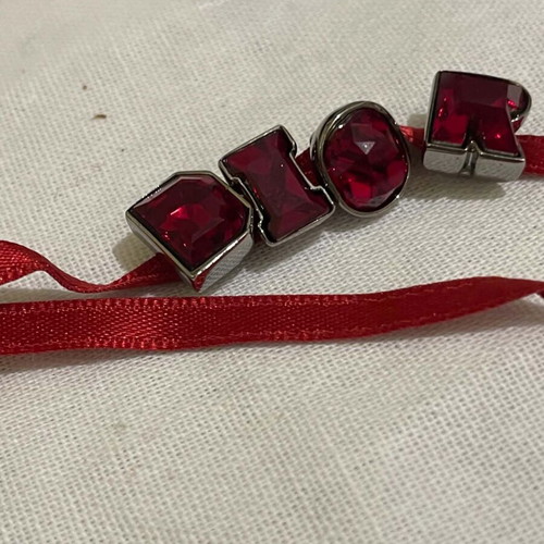 Christian Dior jewelry set new with red Swarovski necklace and earrings