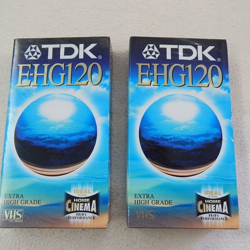 TDK EHG 120 VHS video cassettes new, pack of 2