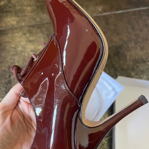 Dolce & Gabbana burgundy patent leather women's ankle boots new