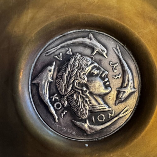 Ilias Lalaounis vintage plate Alexander the Great with 925 silver medal