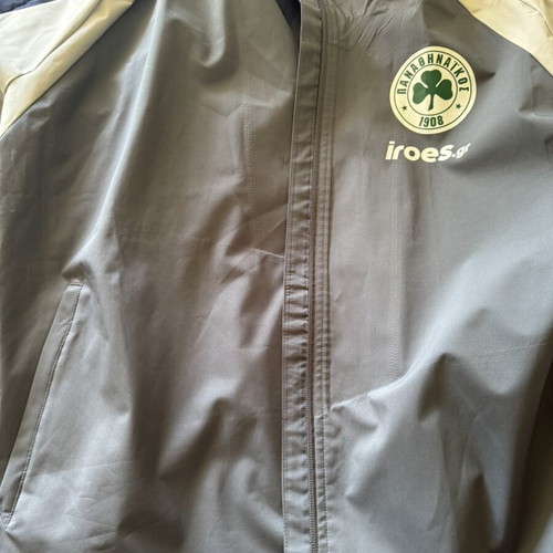 Waterproof windbreaker jacket Panathinaikos 2024-25 season, new, gray, XL