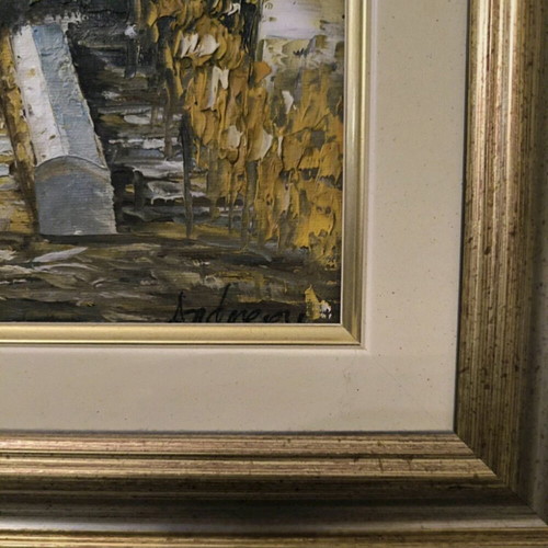 Oil painting signed, like new, framed