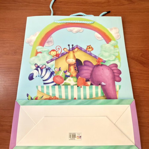 Noah's Ark gift bag with satin ribbon handle