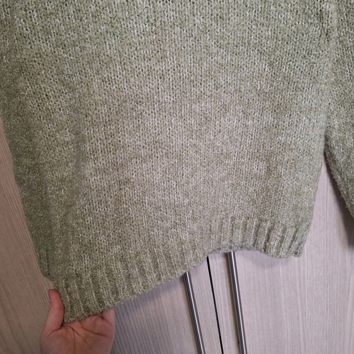 Knitted sweater with light turtleneck green new, size S