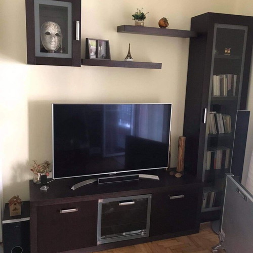 Living room unit like new, dark walnut color