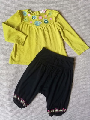 Orchestra pants and Dpam blouse set for 2-year-old girl