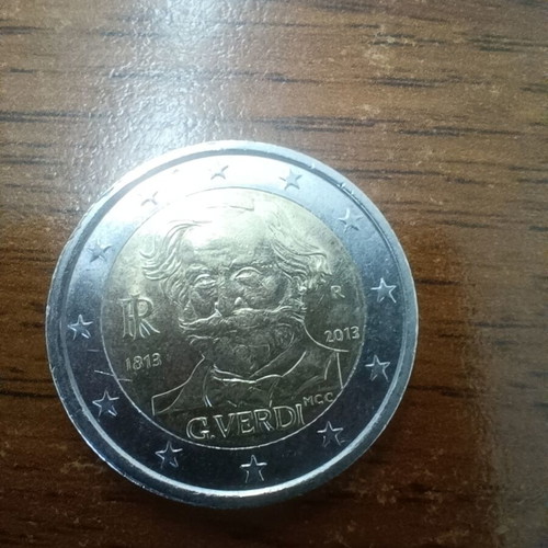 Italy 2 euro Verdi coin used, 2013 circulation