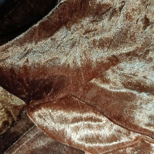 Velvet blouse M, vintage, brown, open neckline