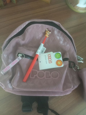 Polo mini backpack new, zucchero color with wallet