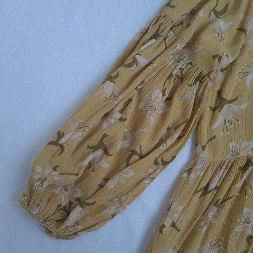 Gudrun Sjoden women's boho floral tunic blouse size M, balloon sleeves