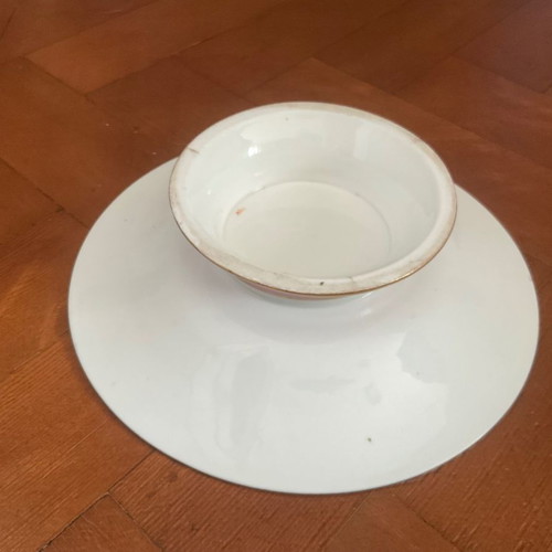 Antique porcelain cake stand 100 years old with handmade decoration