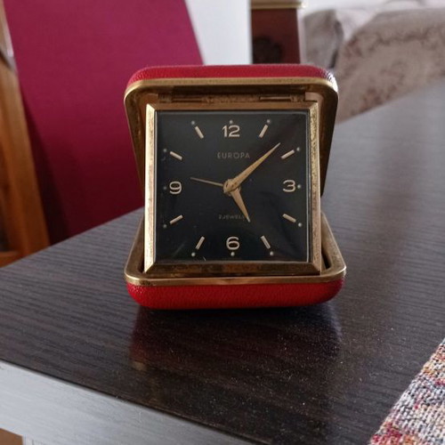 Europa travel clock used, German