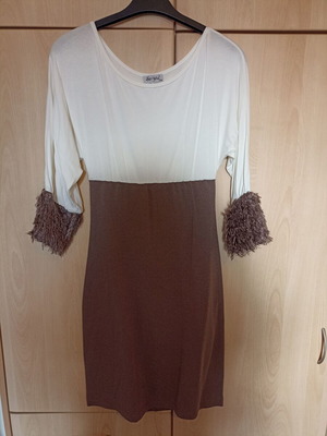 Be You elastic dress S/M with synthetic fur sleeves like new