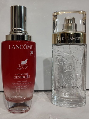 Μπουκάλια Lancome μεταχειρισμένα, Genifique ορός 100ml και O De Lancome κολώνια 75ml