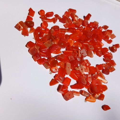 Carnelian stones with hole for jewelry making, like new