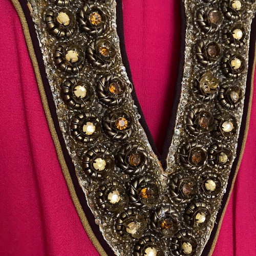 Sleeveless dress handmade from India new, with beads, red