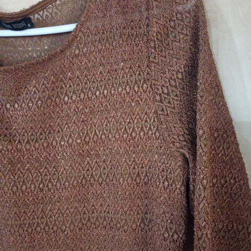 Gianni Rodini women's dress used, brown perforated fabric, size XL
