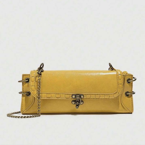Bull Bag clutch and shoulder bag, yellow, vintage style