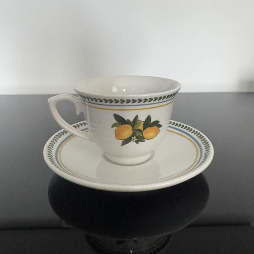 Bella Maison espresso cup with saucer, like new, lemon design