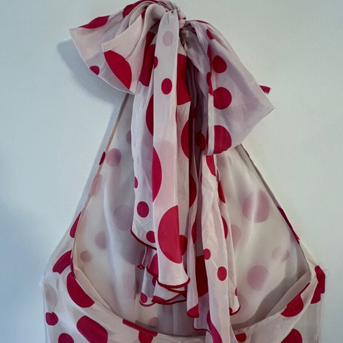 Armani Exchange silk blouse like new, white and red