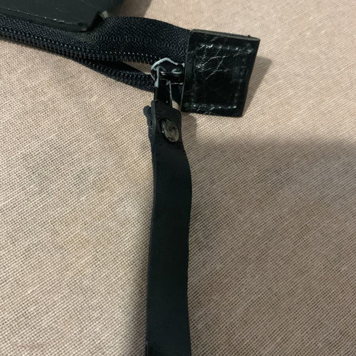 Clutch bag black with front zip pocket