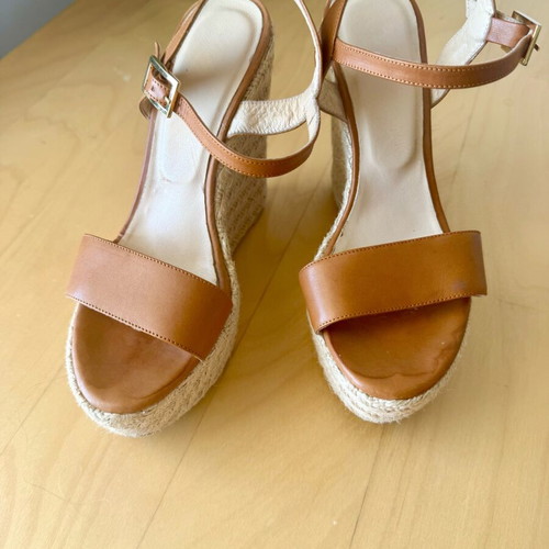 KEM espadrille wedge sandals size 38, like new, brown
